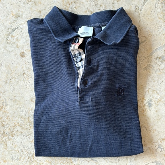 Burberry Men's Eddie Pique Polo Shirt Navy Size Large - Picture 16 of 16